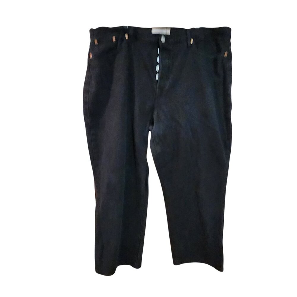 Levis Womens Wedgie Straight cropped Jeans Button Fly Black 20W